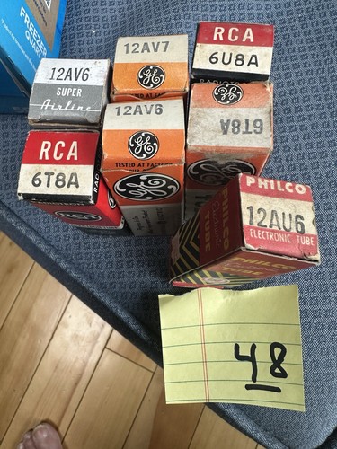 Lot radio tubes 6u8 6t8 - 48, (5)