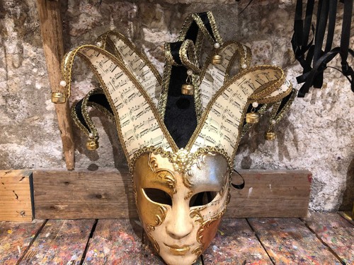 Maschera dorata giullare - dorata, da