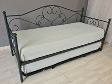Divano letto in ferro battuto con doghe Sogno antracite con rete estraibile
