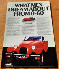 Brochure vendita auto PANTHER KALLISTA dal Regno Unito. Catalogo / depliant