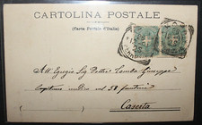 ITALIA REGNO 1896 CARTOLINA POSTALE CENTESIMI 5 VERDE COPPIA (C.A1)