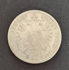 1 FIORINO ARGENTO 1887 FRANCESCO GIUSEPPE AUSTRIA.