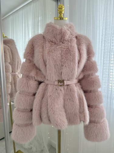 Cappotto donna pelliccia rosa
