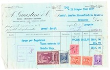 Documento con Marche da Bollo Imposta Entrata  20 Lire 1943 QXD3193