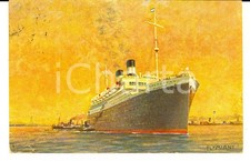 1927 NAVIGAZIONE GENERALE ITALIANA Nave AUGUSTUS *Cartolina ill. Ugo FLUMIANI