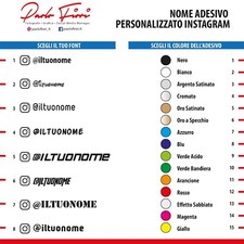 ADESIVO STICKERS Nome INSTAGRAM per Auto Moto Casco Bici PERSONALIZZATO