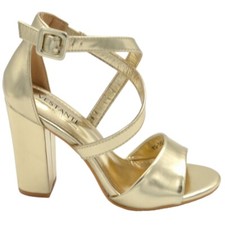 Sandalo donna oro satinato con