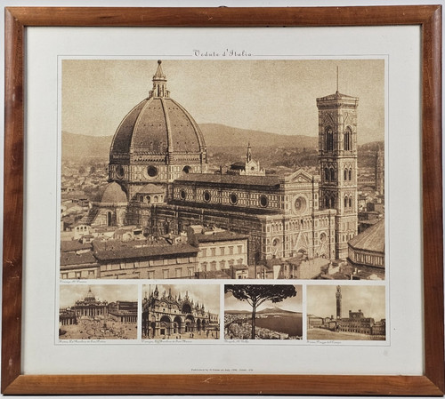 Stampa vintage vedute - vedute, d'italia