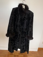 CAPPOTTO ASTRAKAN NERO BLACK COLLO POLSI IN PELO FUR HIGH QUALITY MADE IN ITALY