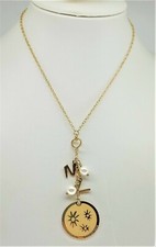da59€ COLLANA DONNA DORATA MONELLA VAGABONDA CHARM CUORE PERLE MEDAGLIA COL ORO