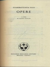 GIAMBATTISTA VICO. OPERE. VOL. 43 PRIMA EDIZIONE  AA.VV. TRECCANI 2004
