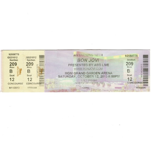 Biglietto concerto bon jovi - biglietto,