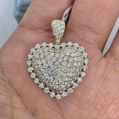 Ciondolo cuore vera moissanite