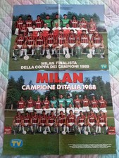 Coppia Poster MILAN CAMPIONE 1988 1989 54x41 PERFETTI (da Tv Sorrisi e Canzoni)