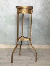 Colonna gueridon porta vaso antico in ottone e marmo