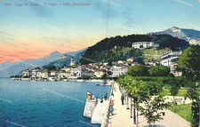 DF298 cartolina lago di como,bellagio e villa serbelloni