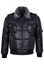 Puffer Uomo Nero Pelliccia