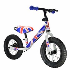 Kiddimoto Super Junior Max Balance Bike in metallo in Union Jack 2-5 anni+