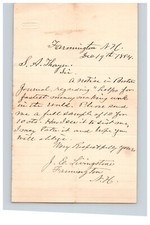 1885 lettera manoscritta J E