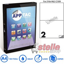 100 FOGLI A4 CARTA ADESIVA 200