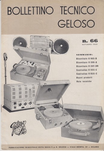 Bollettino tecnico geloso - geloso,