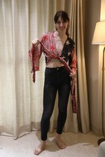 Top avvolgente pura seta