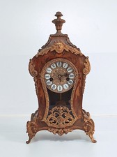 Orologio antico da tavolo camino a pendolo francese Napoleone 3 in legno vintage