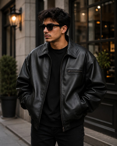 Bomber uomo vintage pelle - , di