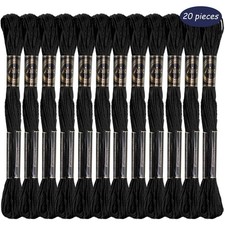 20 Pezzi Filo Ricamo Nero