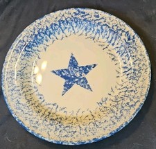 Henn Pottery Blue Spongewear Star 10 1/8" Dinner Plate 2007
