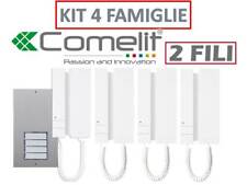 KIT CITOFONICO CITOFONO QUADRIFAMILIARE COMELIT 2 FILI KCA2061 A 4 FAMIGLIE