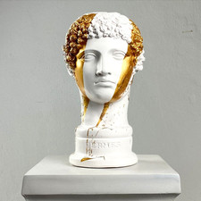 Scultura in mercurio Hermes dorato pop art fatta a mano, statua greca...