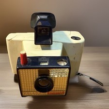 Polaroid Land Camera Swinger Model 20, bianca, con cinturino, immagine istantanea