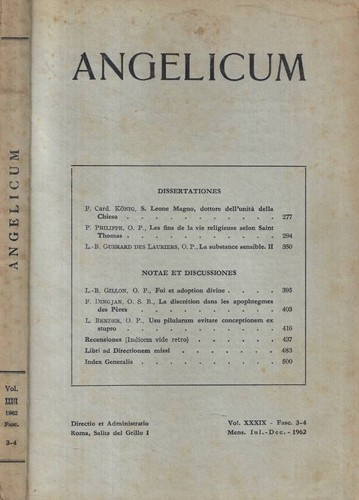 Angelicum fasc anno 1962 - fasc.,