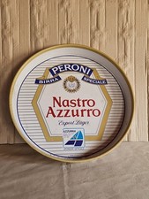 Vassoio In Metallo Pubblicitario Birra Nastro Azzurro 
