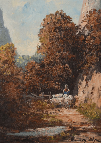 Dipinto pastorella nel
