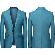 Uomo Formale un Pulsante Suit Giacca Abito Ballo Cena Cappotto Top Festa Slim