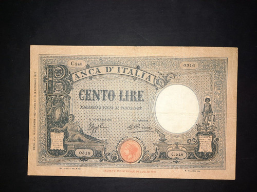 100 lire barbetti - , azzurro