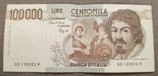 100000 LIRE CARAVAGGIO 1°