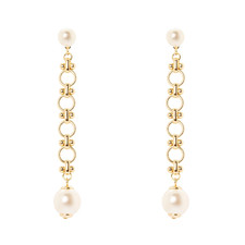 Orecchini catena e due perle