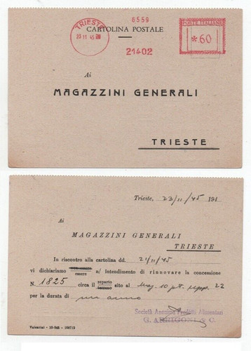 Amg trieste 1945 raro - amg, 23/11/1945