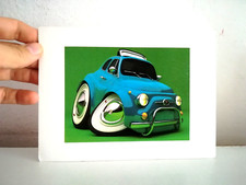 CARTOLINA FIAT 500 DISEGNO DA COLLEZIONE