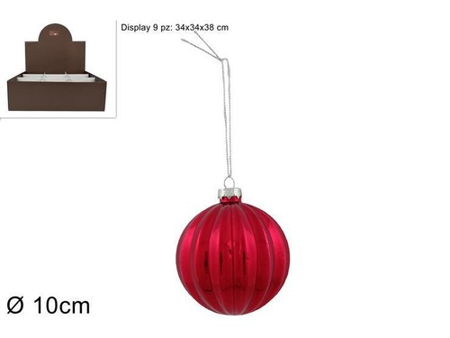 Palla vetro 10cm - vetro, rossa