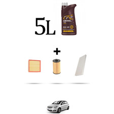 HOFFCAR Kit tagliando 3 FILTRI e 5L OLIO per Mercedes Classe B (W245) B160 70kw 