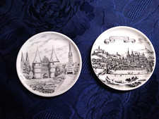 set n. 2 Piattini Ceramica Acquisgrana e Lubecca