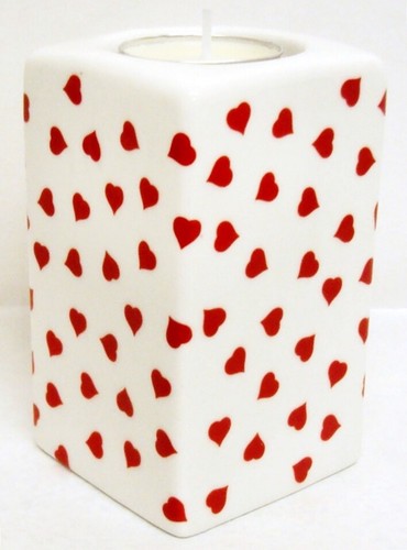 Portacandele cuori amore rosso