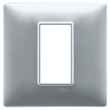 PLACCA 1M ARGENTO VIMAR PLANA PER SCATOLA ROTONDA 1 MODULO 14641.20 argento o...