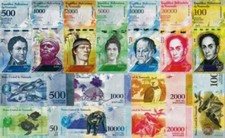 VENEZUELA - Lotto 7 pcs 500/1000/2000/5000/10.000/20.000/100k Bolivares UNC