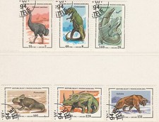 Repubblica Malagascia 1994 Animali Preistorici Dinosauri Set Completo Usato 11898