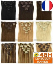EXTENSIONS DE CHEVEUX A CLIPS 100% NATURELS REMY HAIR 60CM COULEURS AUX CHOIX